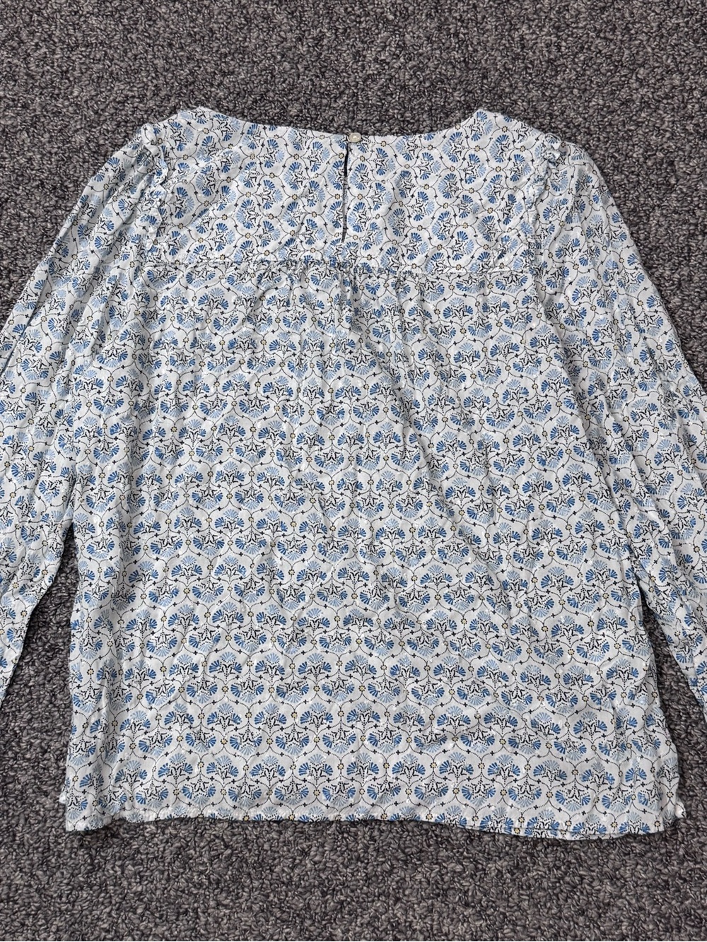 LOFT Light Blue Floral Long-Sleeve Top - Picture 6 of 6